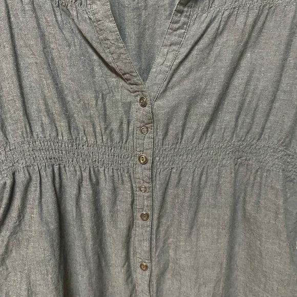 Copper Key Womens Gray Button Up Top Size xL Long Sleeve Cinch side and front - Picture 6 of 11